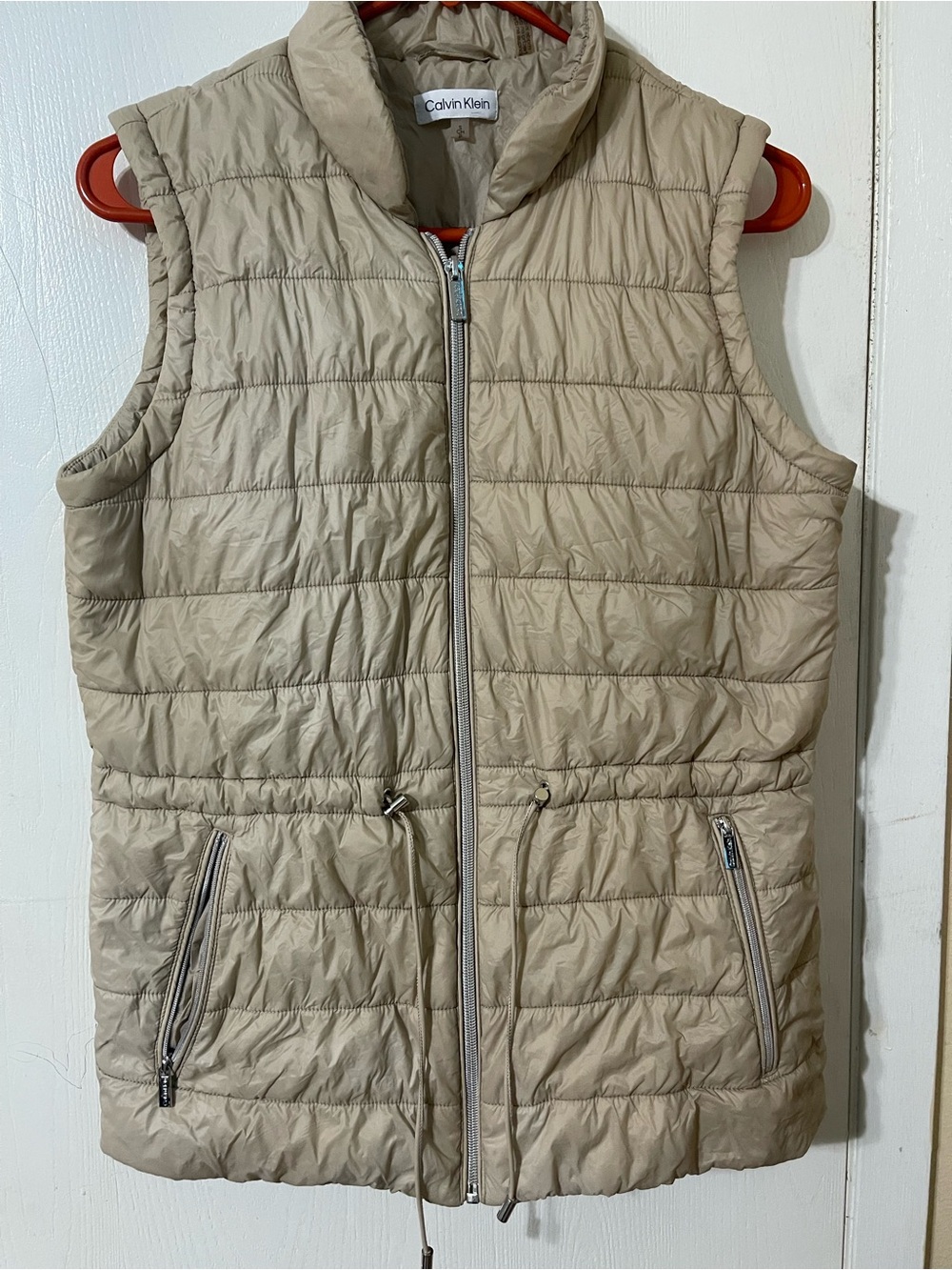 Calvin Klein Light Beige Quilted Puffer Vest